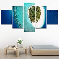 SIGNWIN 5 Panel Canvas Wall Art Coastal Scenery for Home Decorations Ready to Hang - 60