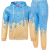 Move Dance Men and Youth Ice Cream Hoodie Tracksuit 2 Pieces Set Casual Hooded Sweatshirt and Joggers Set Sweatsuit Outfits
