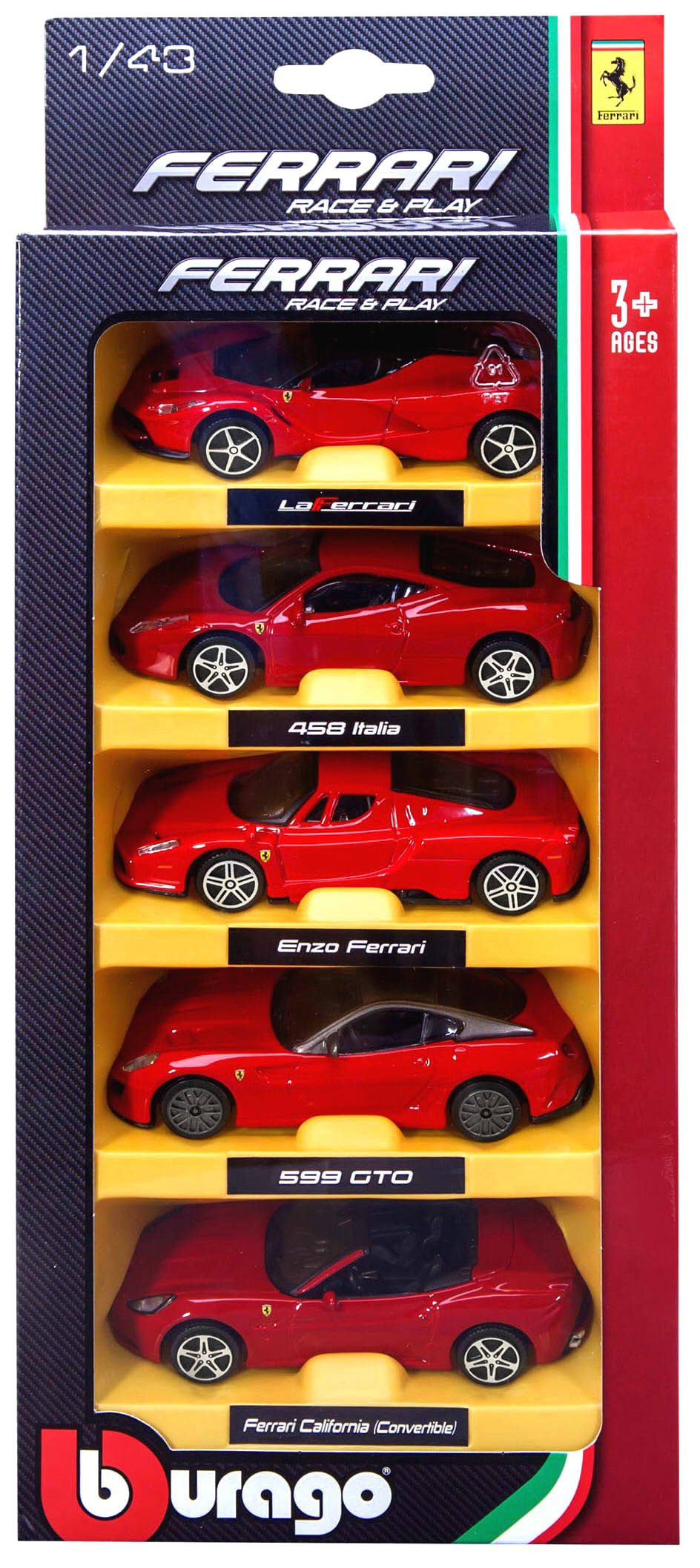 Bburago Maisto France Burago Ferrari 1/43eme 5 Pack Cars