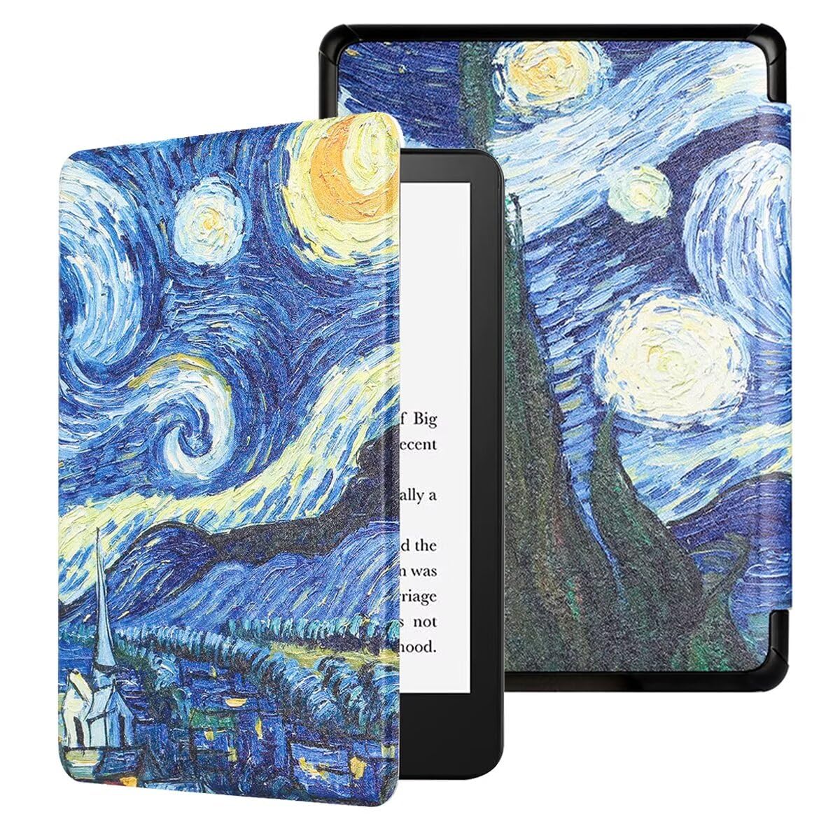 CIAOYE Compatible with 6" Kindle Paperwhite Case (5th/6th/7th Generation, 2012-2016), Hand Strap Hard Shell Cover with Smart Auto Wake/Sleep for Kindle Paperwhite 1/2/3 E-Reader, Starry