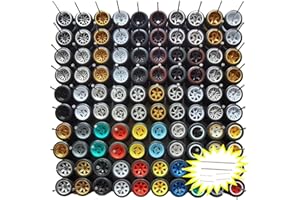 GENERIC 1:64 Scale Rubber Tire and Axle Set – 10-Pack Custom Wheels with Easy-Install Axles for Hot Wheels & Matchbox Cars – Mixed Styles, No Drilling Needed