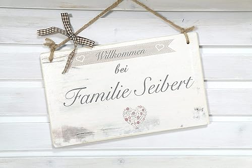 Tur Schild Fur Die Haustur Mit Namen Aus Holz Amazon De Handmade