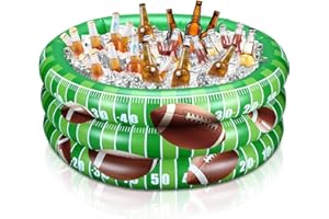 Fourluoo Football Part Decoration Inflatable Football Cooler Blow up Summer Beach Pool Drink Holder Ice Tray Food Drink Containers for Sports Game Beer Beverage for Birthday Party Supplies