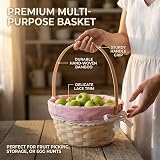 Wickerfield Wicker Easter Basket Kids Pink Floral 8.5in Wide 4.5in Tall view 5