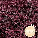 2 LB Burgundy Crinkle Cut Paper Shred Filler Great