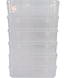 Feliz Clear Plastic Medium Storage Boxes Size 7.25x4.75x1.75 inches (Set of 6)