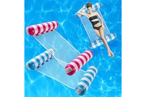 MOZSOY【2 Pack】 Premium Swimming Pool Float Hammock, Multi-Purpose Inflatable Hammock (Saddle, Lounge Chair, Hammock, Drifter), Water Hammock Lounge …