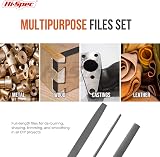 Hi-Spec 3-Piece Metal Hand File Set Flat Round Half-Round 8in/200mm view 5