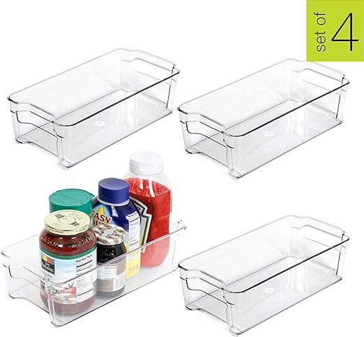 Amazon Com Smart Design Stackable Refrigerator Bin W Handle
