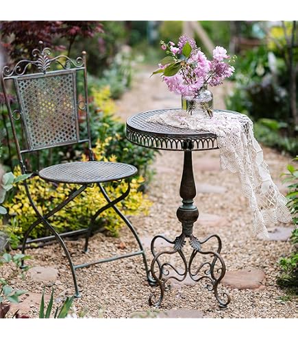 Amazon.com: Retro Wrought Iron Side Table, Antique End Table
