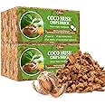 Riare 4 Pack Coco Chips Substrate for Plants- 4.4lb 100% Organic Coconut Husk Brick with Low EC and pH Balanced, High Expansion Coconut Substrate Coco Husk Mulch for Garden Flowers, Herbs, Planting