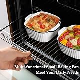 NUTRIUPS 13 Oz Ceramic Baking Dishes Set of 4 Square with Handles Ribbed Design view 5