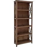 Amazon Brand – Stone & Beam 5-Shelf Bookcase, 75"H, Weathered Oak Finish