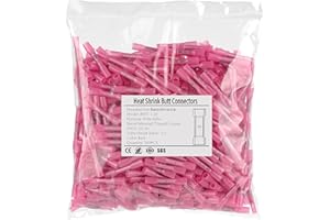 500PCS Red Heat Shrink Butt Connectors AWG22-16,haisstronica Marine Grade Heat Shrink Wire Connectors,Tinned Red Copper 0.7mm,Waterproof Insulated Crimp Butt Splice Electrical Connectors