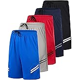 Real Essentials 5 Pack: Men’s 9" Mesh Shorts – Athletic Gym, Workout, Basketball, Running, Casual Lounge Activewear Pockets