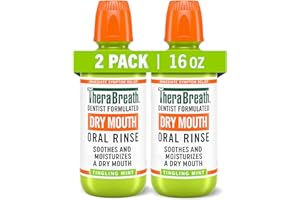 TheraBreath Dry Mouth Oral Rinse, Tingling Mint, Dentist Formulated, 16 Fl Oz (2-Pack)