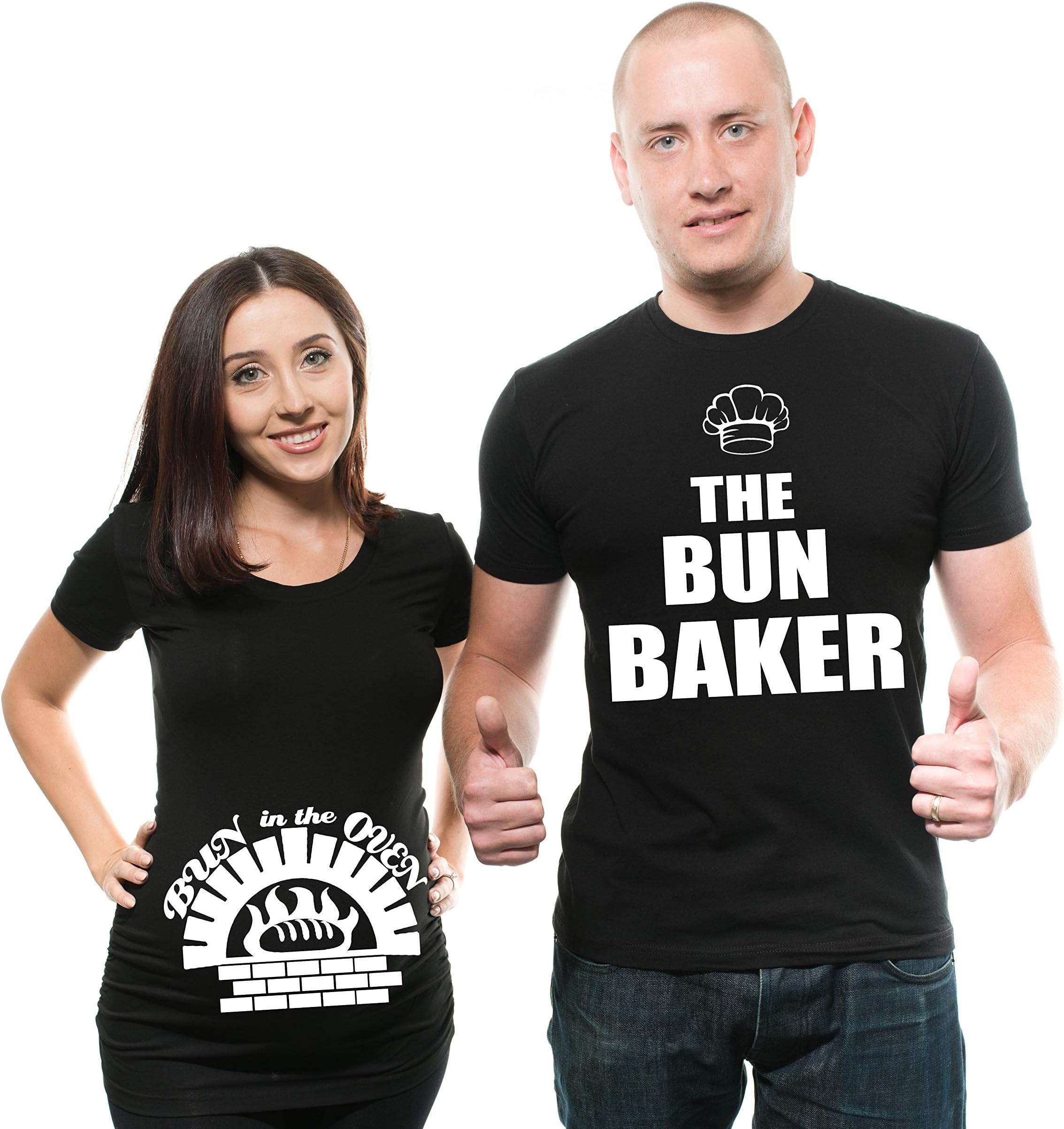 Bun Baker Couple Maternity Tee Shirt Bun in The Oven Dad and mom Maternity Couple New Baby Shower Shirts Pregnancy T-Shirt
