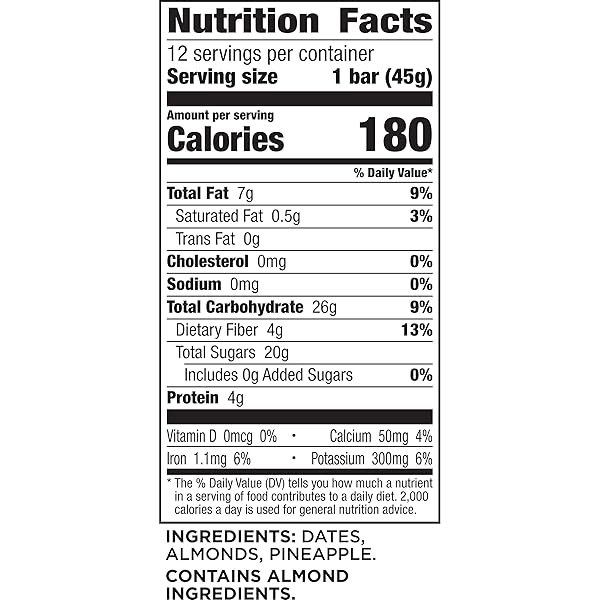 LARABAR PINEAPPLE UPSIDE DOWN CAKE, GLUTEN FREE VEGAN FRUIT NUT BARS, 12 CT