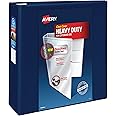 Avery Heavy-Duty View 3 Ring Binder, 4 Inch One Touch EZD Rings, 4.5 Inch Spine, 1 Navy Blue Binder (79804)