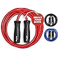 Elite Jumps Muay Thai 2.0 Weighted Jump Rope - Designed for High-Intensity Training, Muay Thai, & MMA Workouts - Heavy 1.3lb PVC Jump Ropes for Fitness