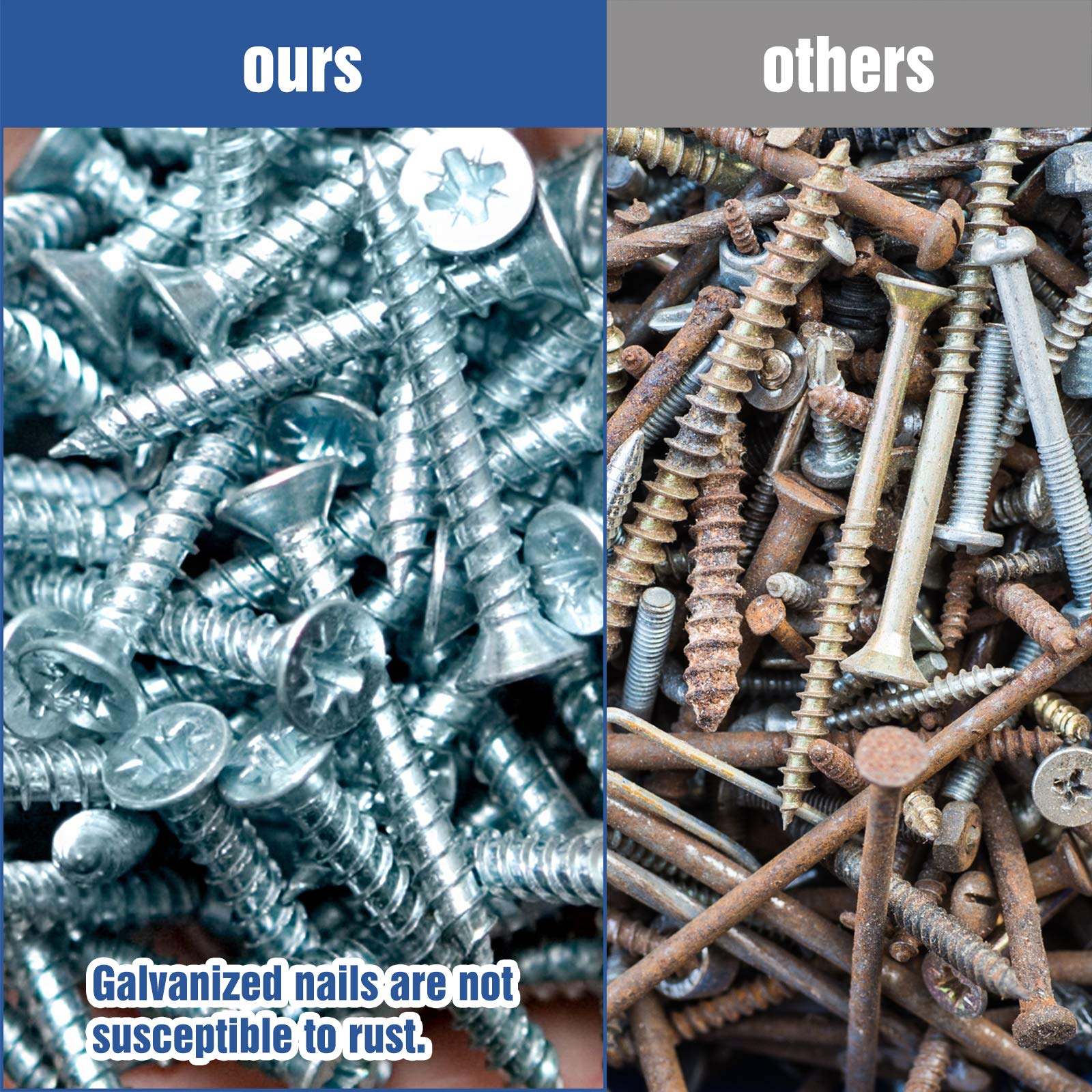 230pcs Wood Screws Assortment Kit, Flat Head Wood Screws Set, Zinc Plated Steel, Self Tapping Screws, Drywall Screws Assortment, Assorted Wood Screws, Assorted Screws(7 Sizes)