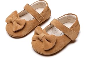 Kiderence Baby Girls Prewalker Mary Jane Flats Bowknot Princess Dress Shoes (Infant/Toddler)