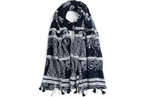 QIUTIMIY Scarf for Women Lightweight Soft Floral Leopard Printed Scarves Fall Winter Fashion Shawl Wrap with Fringe