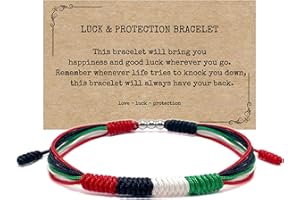 LAMIBEE Patriotic Country Code Flag Pride Bracelet, Protection and Lucky Surfer String Bracelet, Tibetan Wrist Wrap Bracelet, Boho Rope Bracelet for Women, Men, String Thread