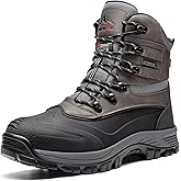 NORTIV 8 Men's Insulated Waterproof Construction Rubber Sole Winter Snow Ski Boots