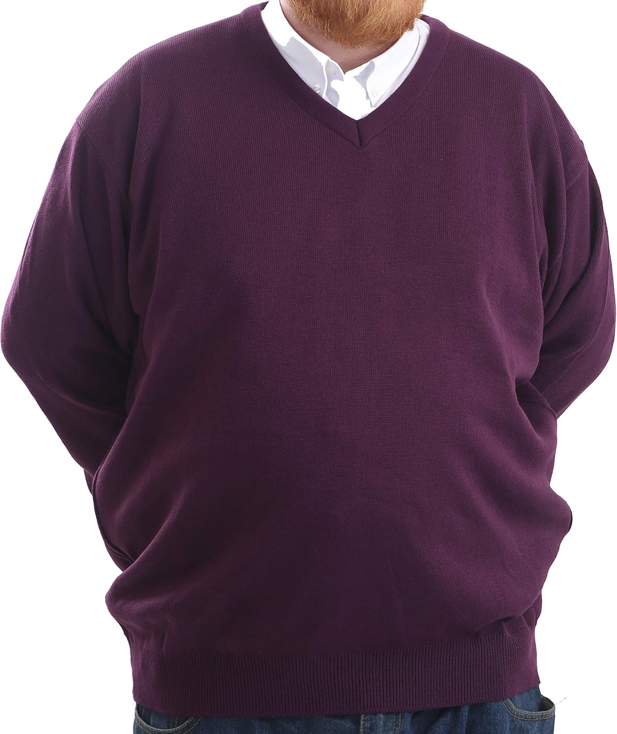 mens acrylic v neck jumpers
