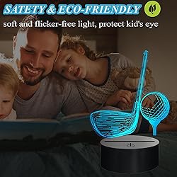POSSHE Golf Night Light, Golf Club Gifts, 3D
