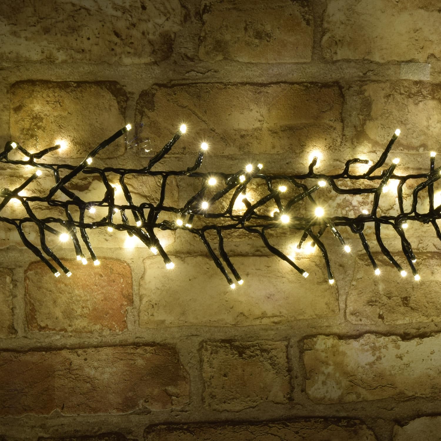 Lyyt LED Cluster String Lights with Energy Saving Timer & Control 14 Metres of Lights Warm White