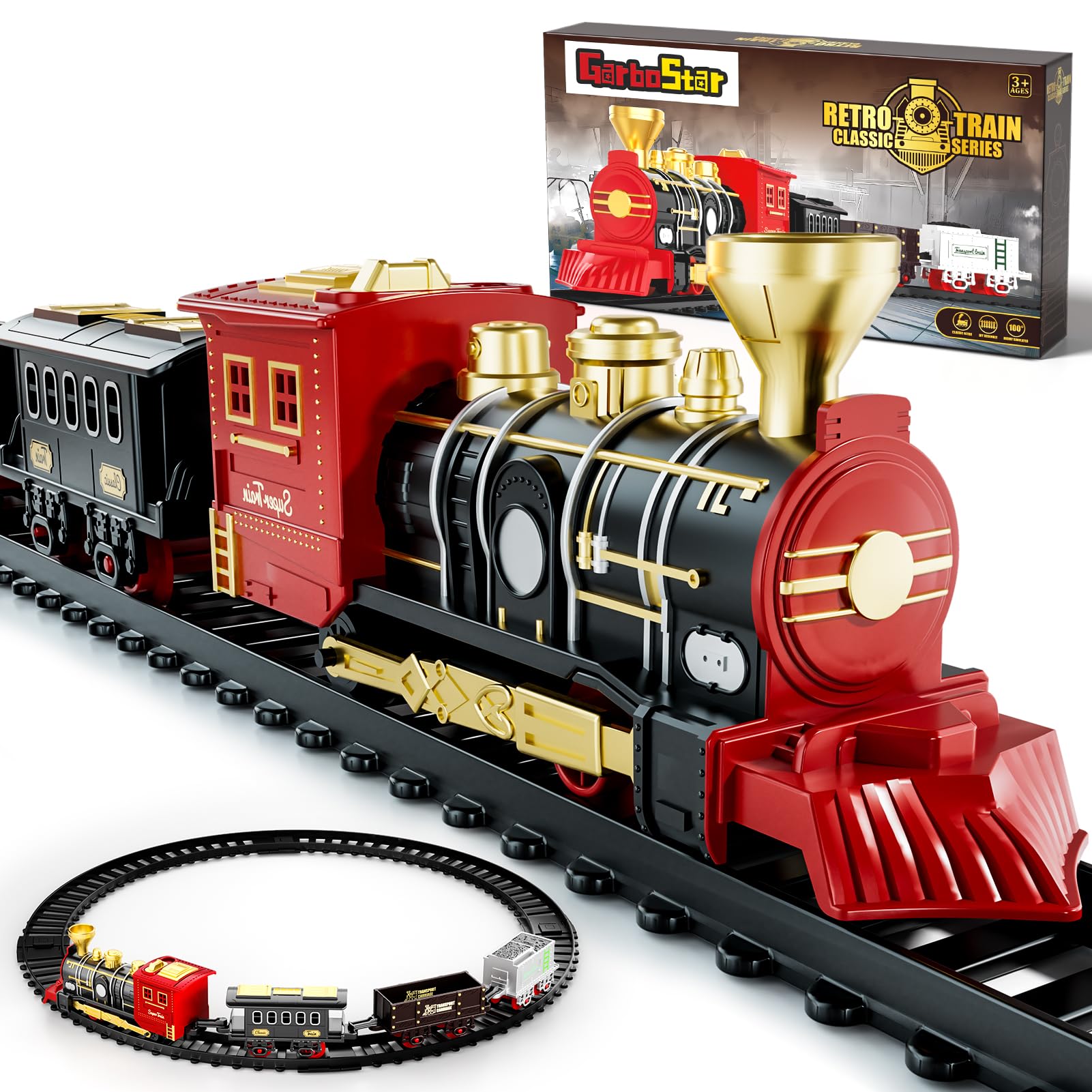 Photo 1 of 12 Pcs Train Set for Toddlers 2-4,Mini Track Motorized Trains Electric Christmas Toy,Classical Trian Sets for 3 4 5 6 7 8+ Years Old Kids Christmas Birthday Toys Gifts,No Batteries Included