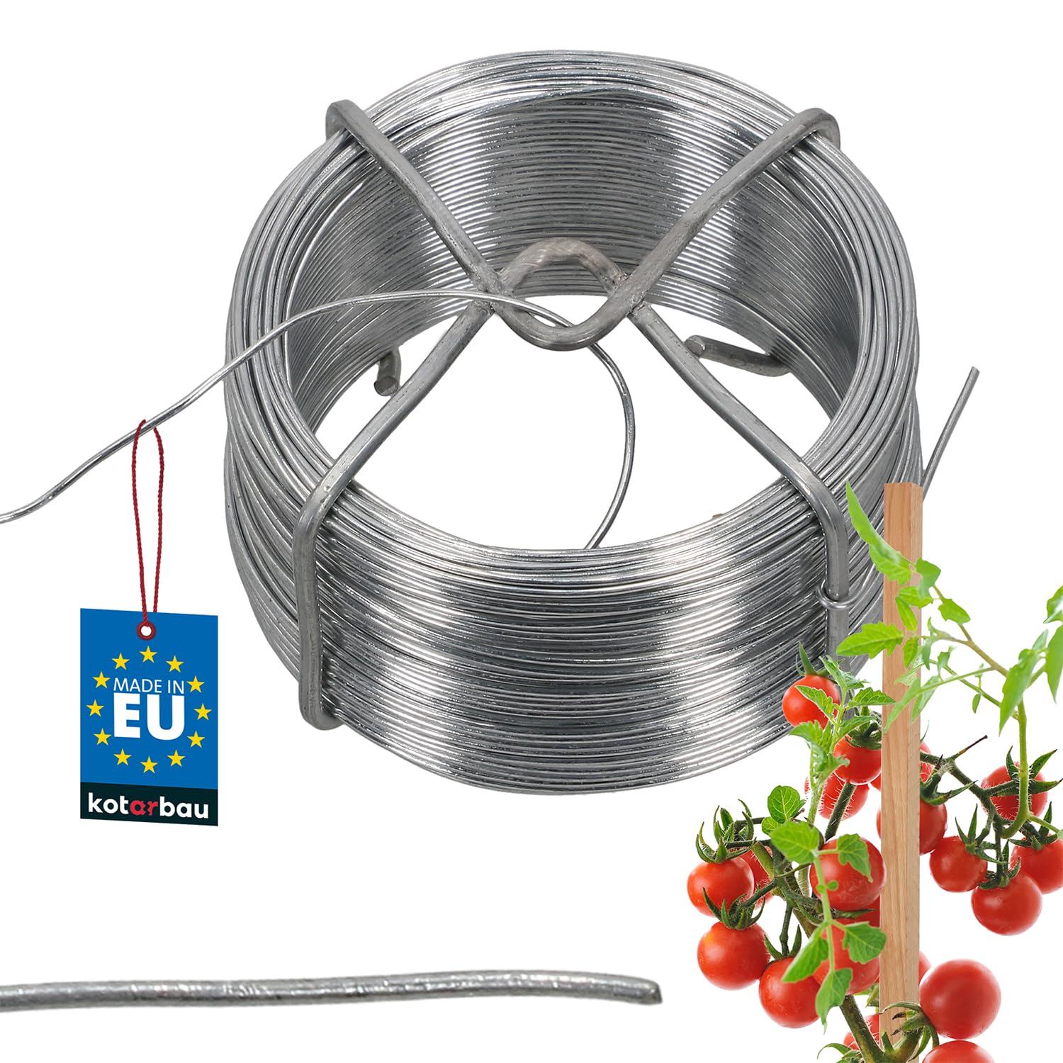 KOTARBAU® Garden Wire Diameter 1.1 mm, 50 m, Flower Wire, Binding Wire, Plant Wire, Craft Wire, Winding Wire, Tree Tie, Galvanised Silver