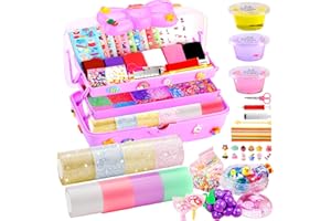 Lokuc Nano Tape Bubble Kit for Kids, 8 Rolls Nano Tape Squishy Maker Kit with Box, Nano Bubble Tape Kit with Syringe Instruction, Girl Boy Christmas Birthday Gifts Suitable for 3, 4, 5, 6, 7 years old