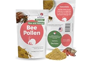 SNOUT AND SHELL Bee Pollen Powder for Hermit Crabs – Natural Food Supplement for Molting & Recovery – Auto Feeder Safe Powder Food Topper – No Filler Crab Nutrition Booster – 2.5 oz