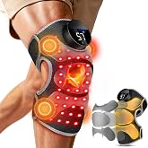 Cordless Red Light Therapy Knee Massager with Heat &amp; 4 Vibration Motors | 660nm Red &amp; 850nm NIR Light, Triple-Chip LEDs, 6 Light Levels, 3 Vibration &amp; Pulse Mode for Knee, Elbow &amp; Shoulder, Black
