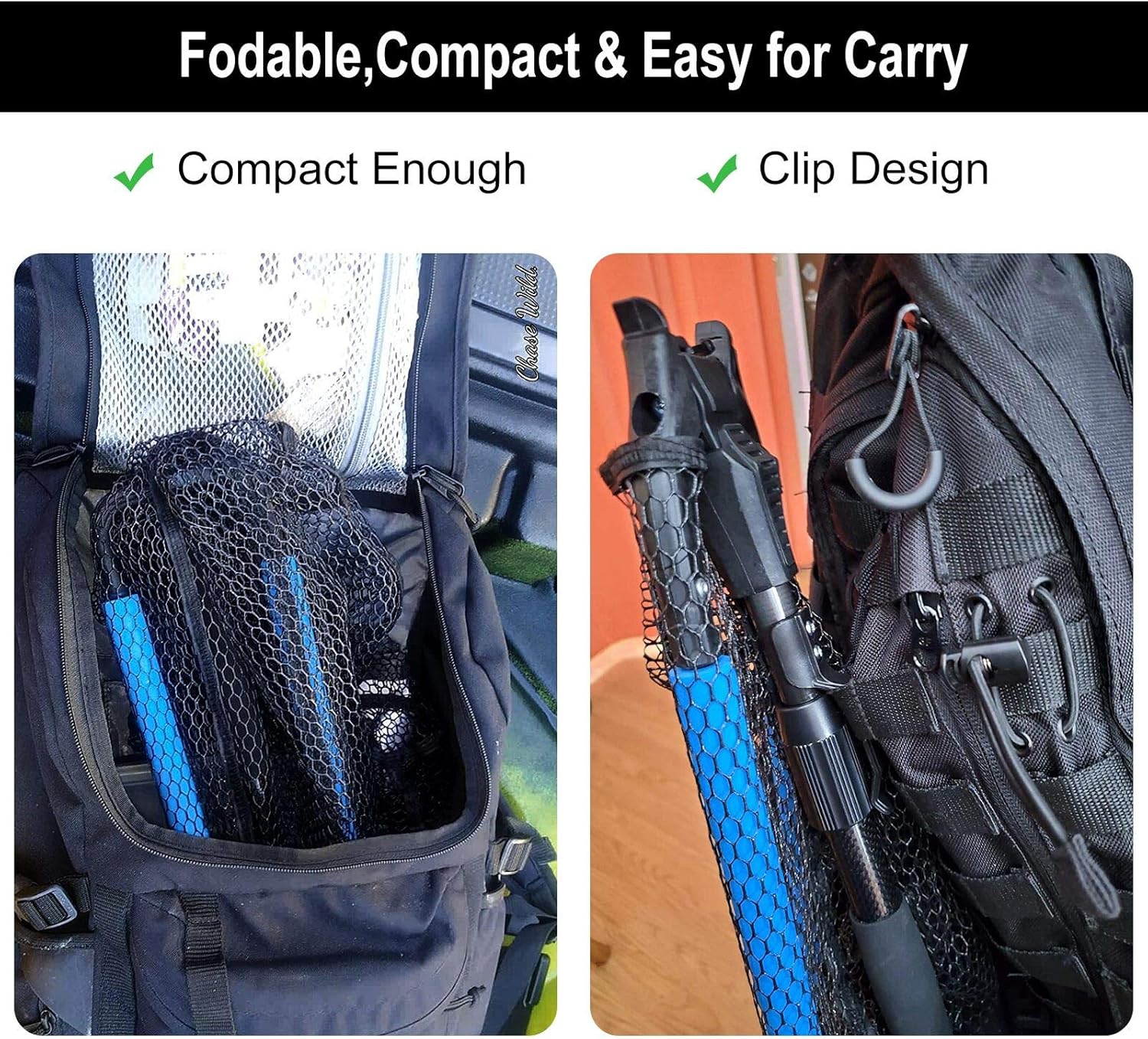 PLUSINNO Fishing Net, Floating Rubber Coated Landing Net - Easy Catch Release, Foldable Fishing Net for Easy Transport Storage for Bass Trout Catfish Pike Salmon Fly Kayak Fishing : Sports & Outdoors
