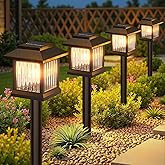 KOOPER 8 Pack Solar Pathway Lights Outdoor, Unique Solar Garden Lights Outdoor Waterproof, Bright Walkway Lights UP to 10 Hou