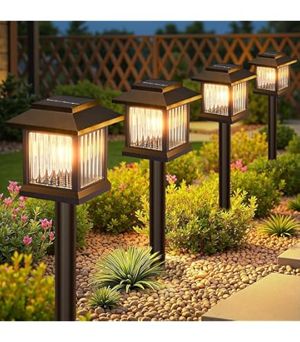 Lampe Solaire Extérieur, 2 Pièces Lumière Jardin Déco, IP65 Étanche Éclairage Chemin Pour Pelouse Terrasse