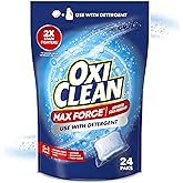OxiClean Max Force Advanced Stain Remover Power Paks, 24 Count | Use with Detergent, 2X Stain Fighters, Kids and Baby Stain Remover, Set-In Stain Removal, Color-Safe, Bleach-Free