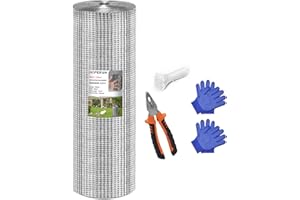 HOPERAN Hardware Cloth 1/2 Inch 48 x 100 ft - 19 Gauge Chicken Wire Fencing, Galvanized Wire Mesh Roll, Welded Wire Fence, Chicken Coop Wire Fence Gopher Wire Rabbit Wire Poultry Netting Cage