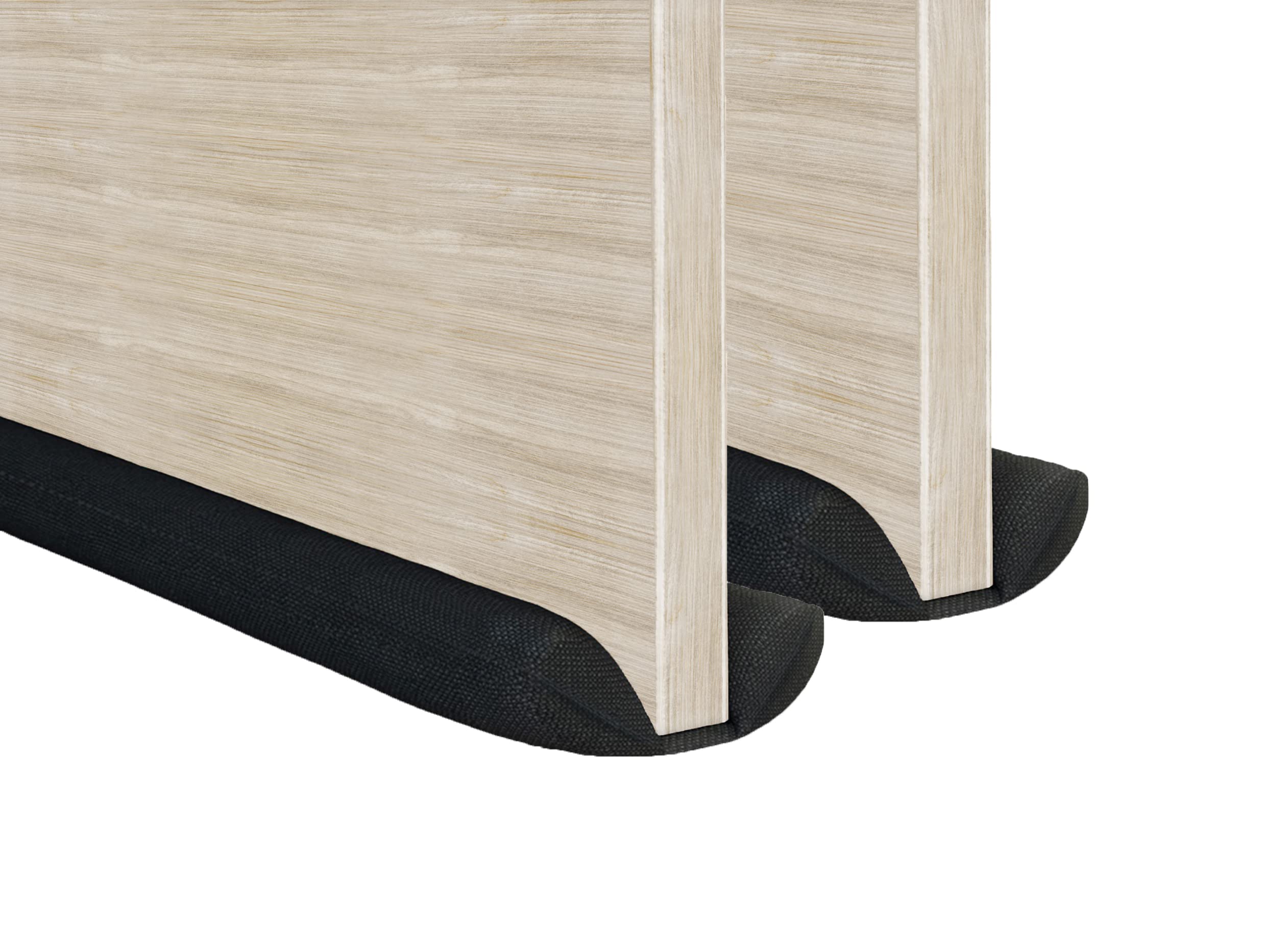 2 x MOXVIO Draft Excluder, Double Under Door Draught Excluder, 2 Sided Cushion Door Draft Stopper, 70 to 90 cm Cut-to-Size Adjustable Width, Waterproof Snowproof 600D Oxford Fabric (Black)