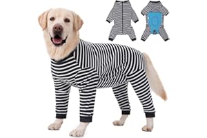 Dog Recovery Suit Full-Zipper After Post-Surgery Large Medium Dogs, Dog Bodysuit for Prevent Licking& Chewing Wounds Onesies 