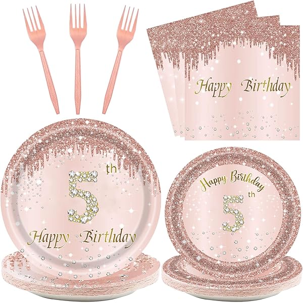 5. Geburtstag Set – Schärpe & Tiara In Roségold Für Mädchen