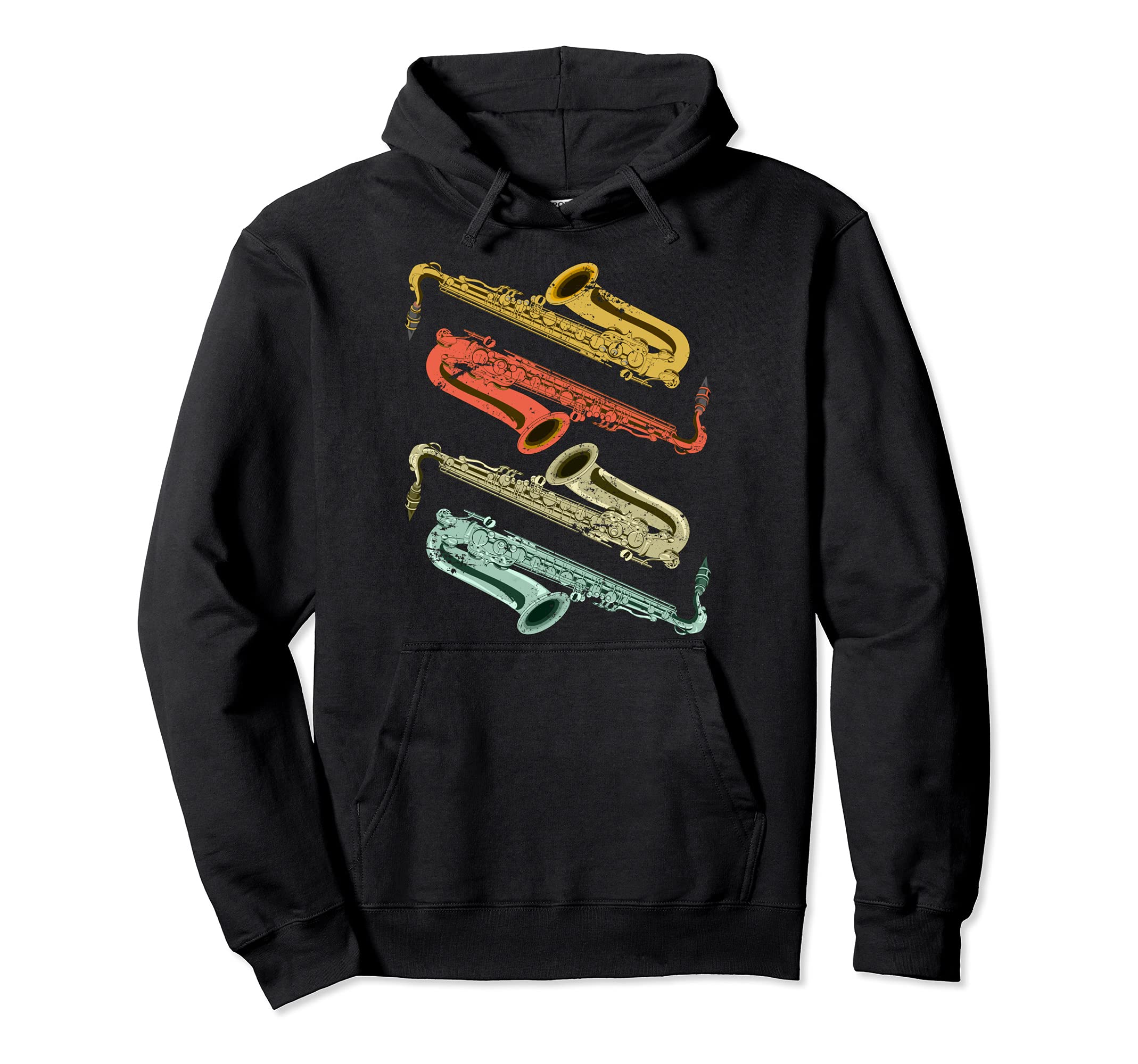 Jazz Musician Saxophonist Retro Saxophone Pullover Hoodie