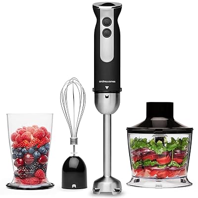 Andrew James 3-in-1 Hand Blender Set with Whisk, Kuwait Ubuy