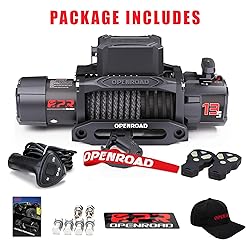 OPENROAD 13500 lb Recovery Winch with Synthetic