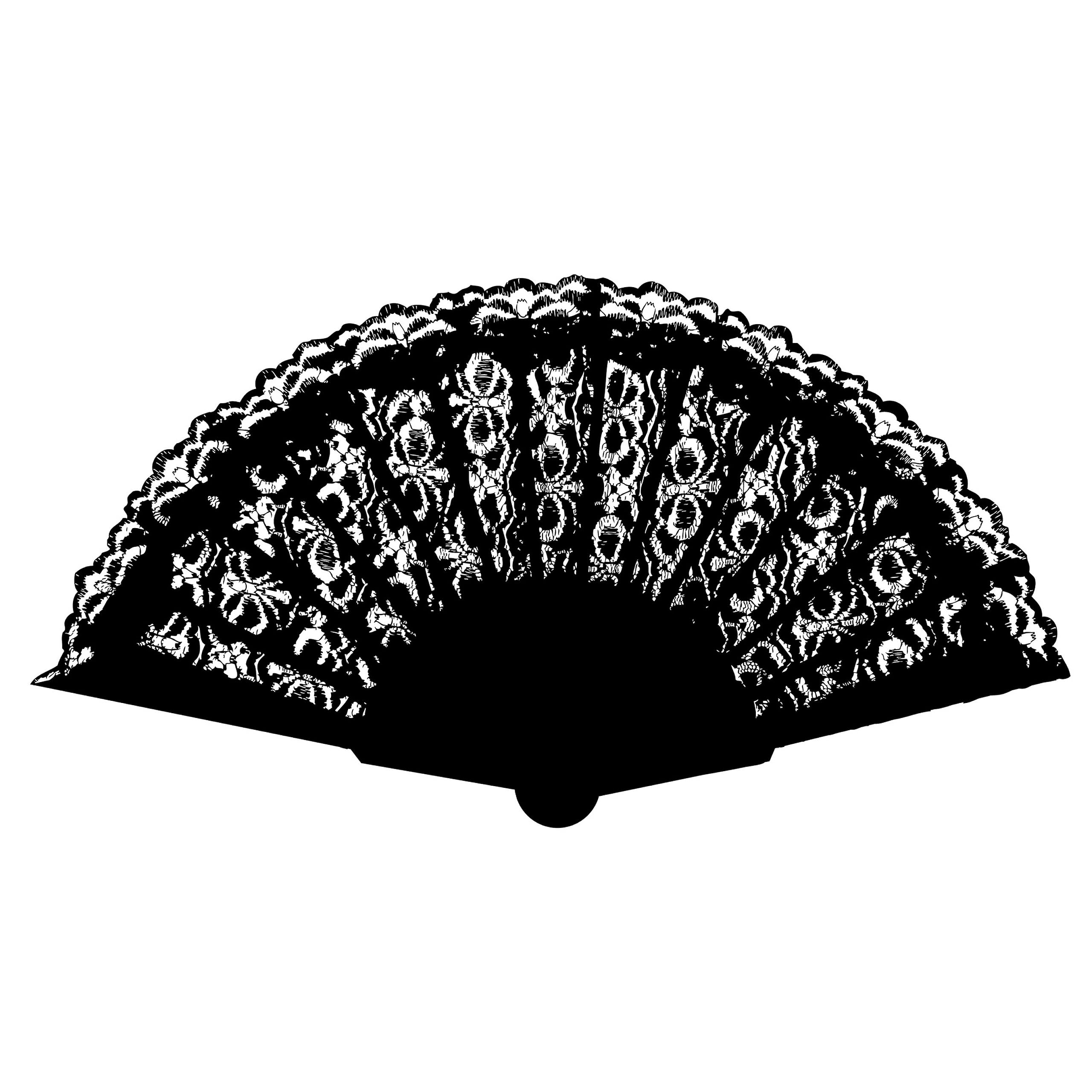 Lizzy 1 x Black Lace Spanish Fan | Womens One Size Fordable Lace Fan | Hand Held Fan for Hand Wedding Party Halloween Fancy Dress Costume Accessory