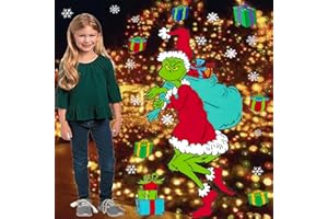 SANYI Christmas Decorations - 3FT Window Clings, Large Stickers for Winter Window, Refrigerator Decorations